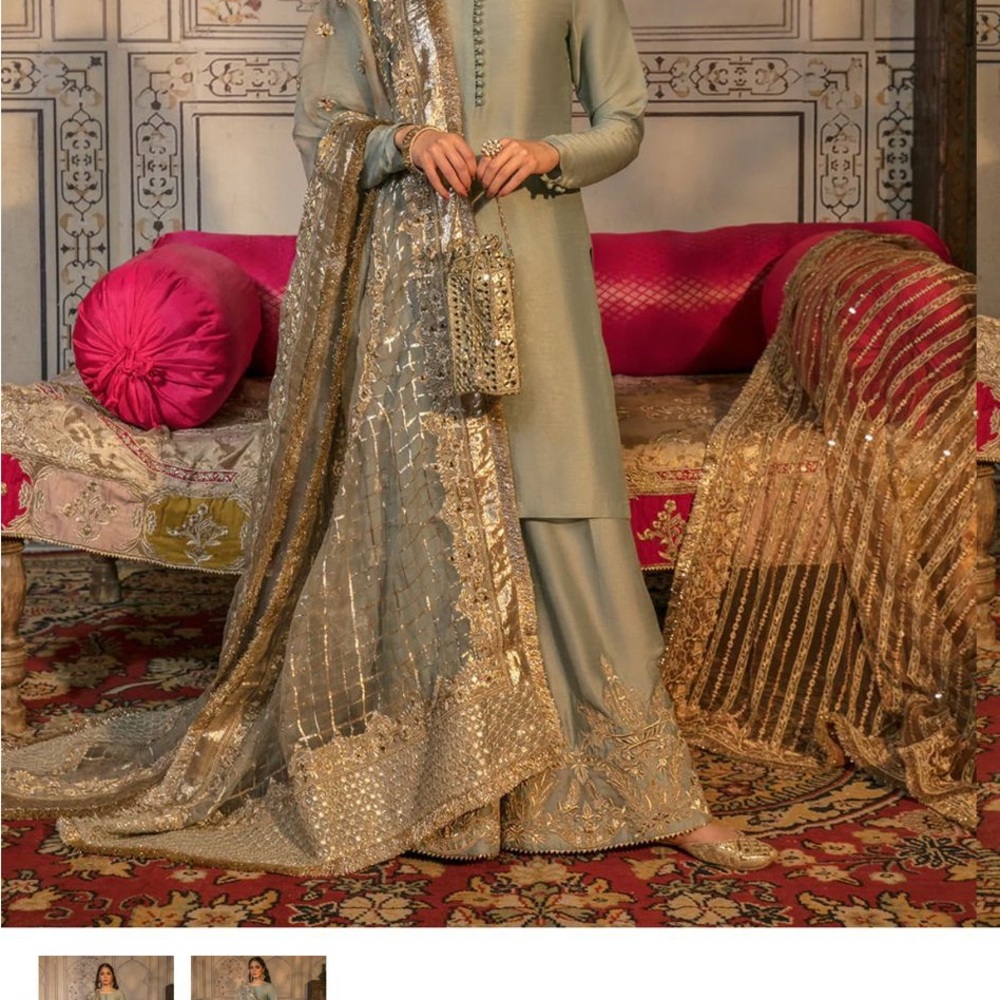 Elegant Embroidered Suit with Gold Accents